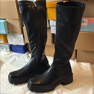 Vivianly Black Heeled Boots